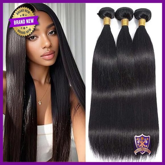 20 22 24 Inch Straight Human Hair Extensions 3 Bundles  display picture 1